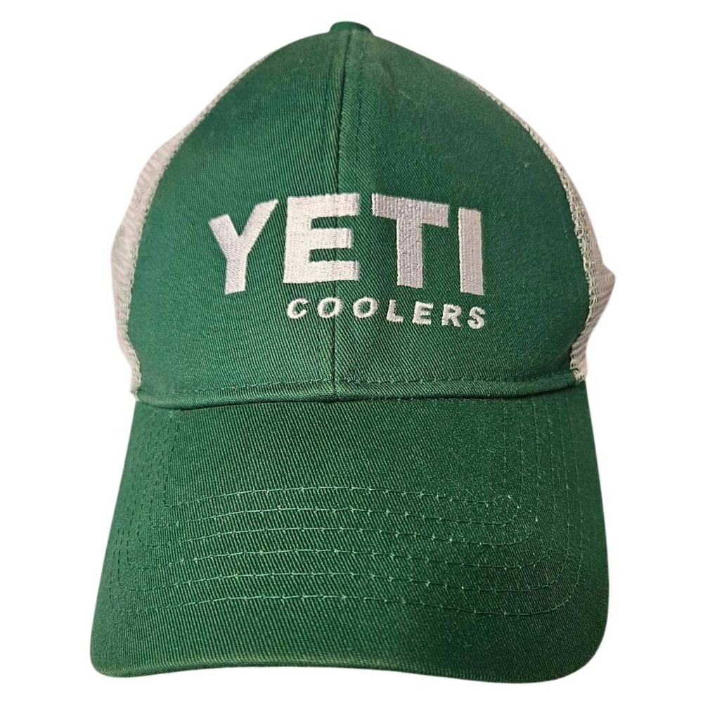 Yeti Coolers Trucker Hat Green White Mesh Snapback Adjustable Baseball Cap Mens